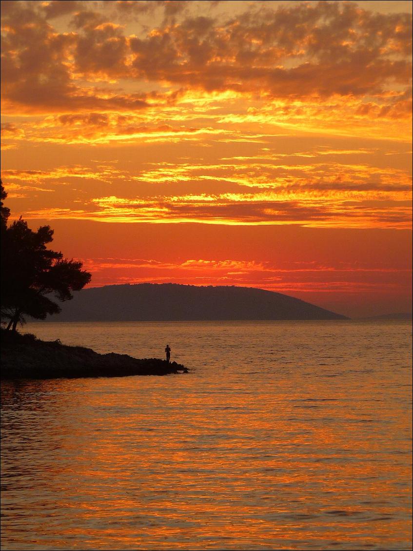 Pêche du soir avec des couleurs de rêve