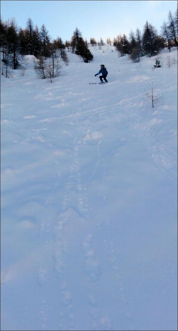 Dans le plus raide, en neige tendre, pas de souci