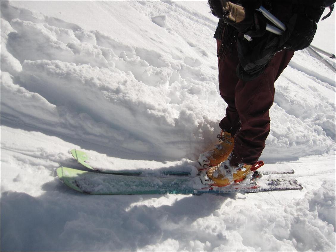 Les Starlet à la montée, le ski en lui-même est plutôt léger pour ces cotes, mais les Diamir freeride alourdissent bien...