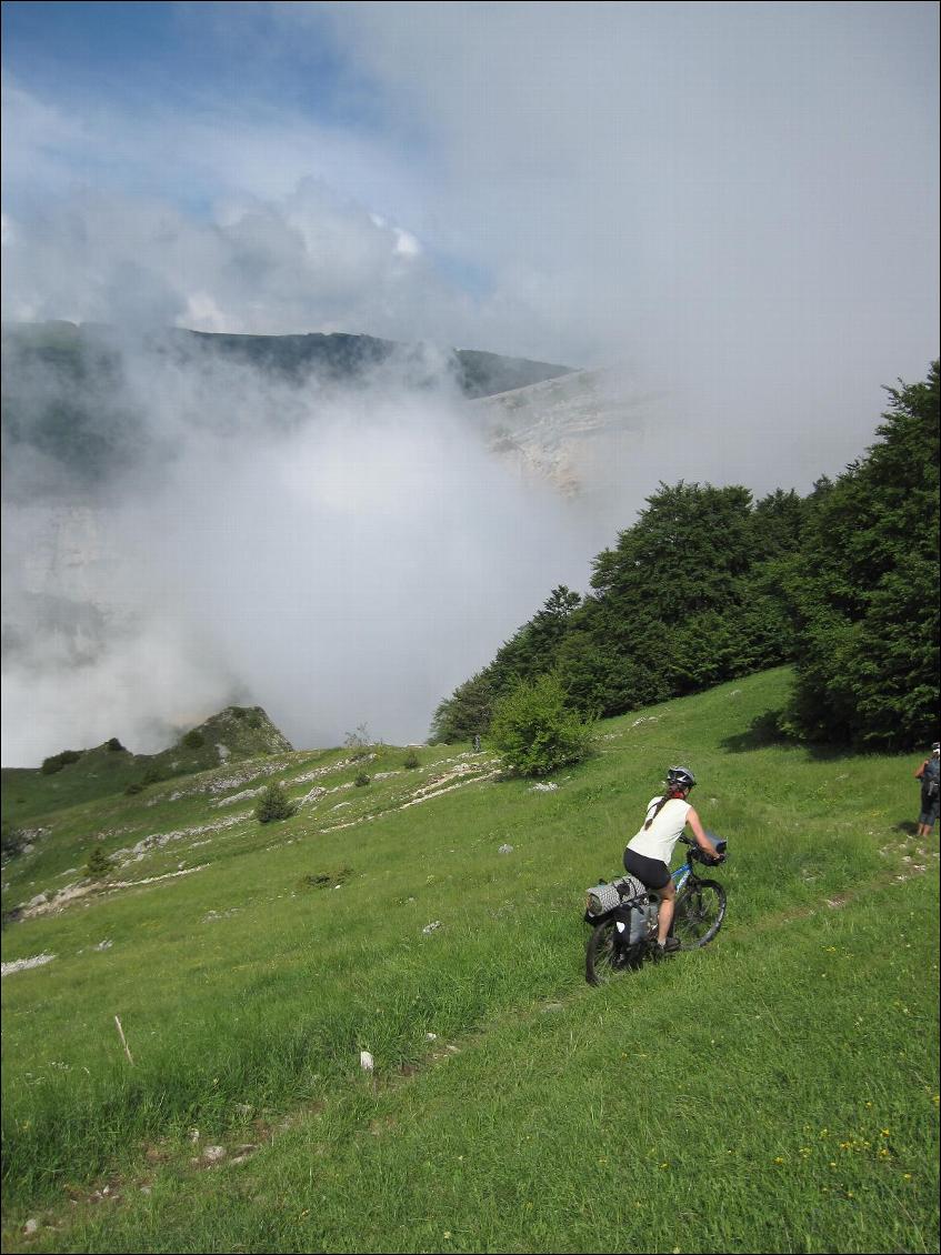 Descente par le col naturel (variante)