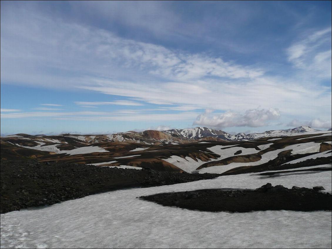 Etape 1 du trek du Laugavegur (Landmannalaugar - Hrafntinnusker)