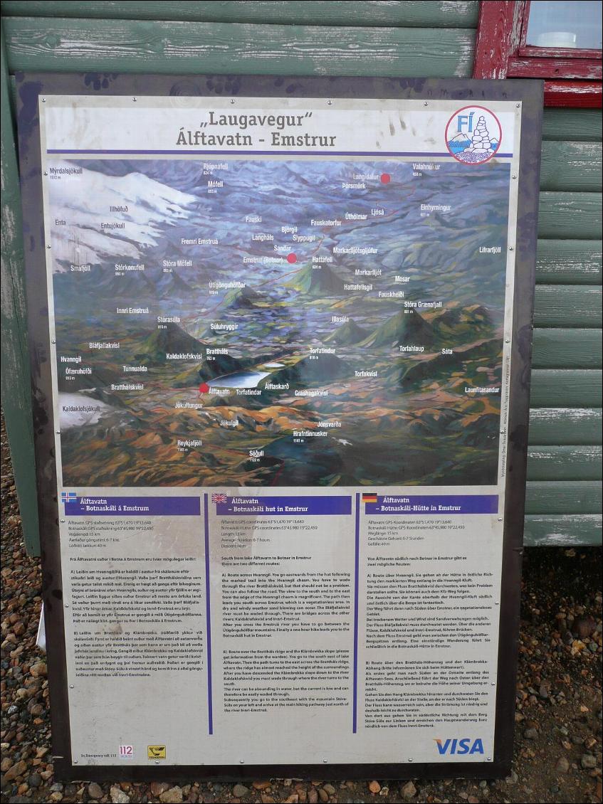 Affichage à Alftavatn : la vue de l'étape suivante du Trek du Laugavegur