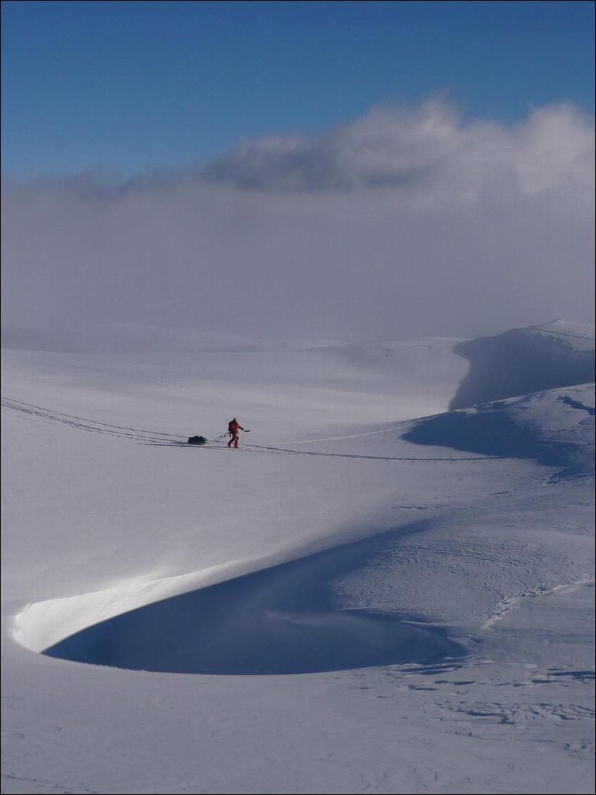 GTV hivernale : Au-dessus de Chamailloux, impression de cheminer sur un glacier