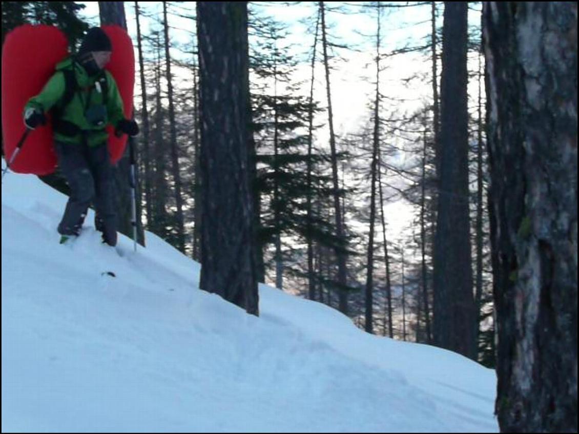 On peut skier avec les sacs gonflés