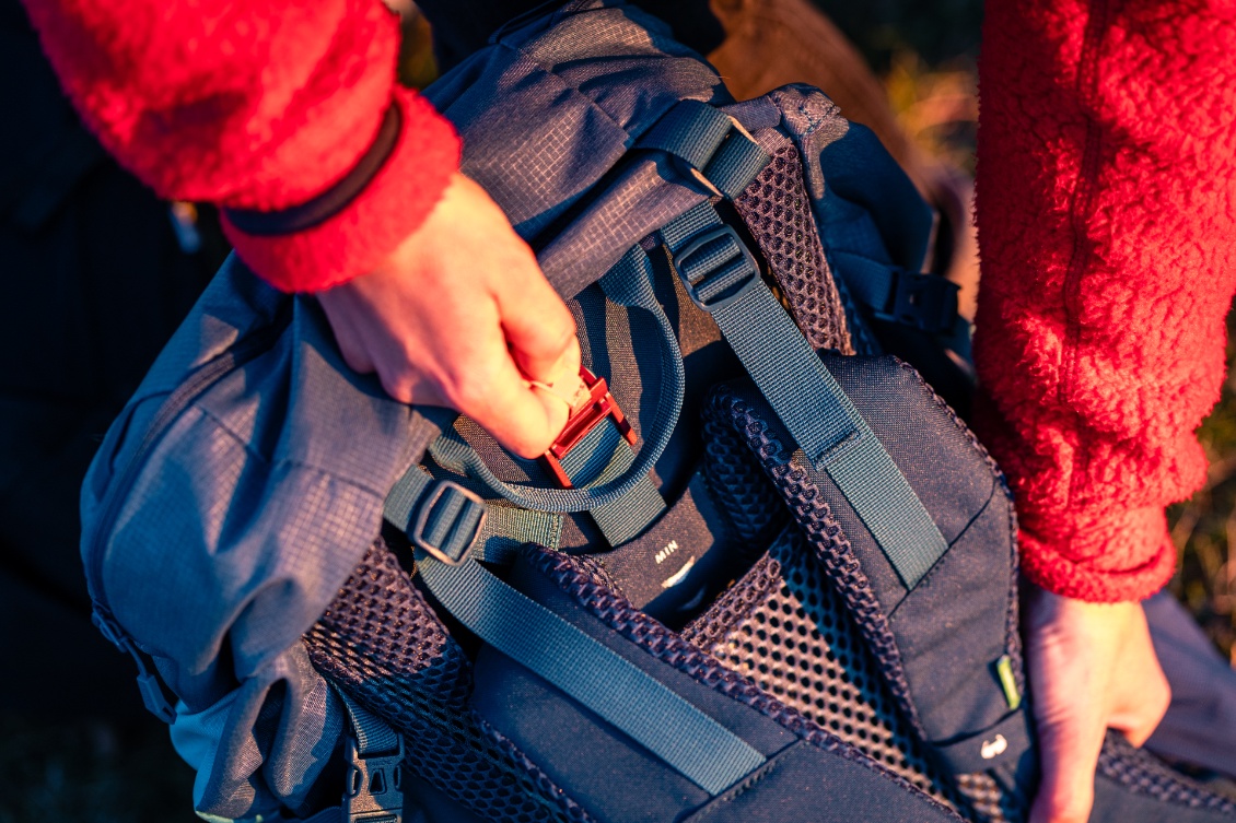 Système de réglage de la taille, chez Vaude.