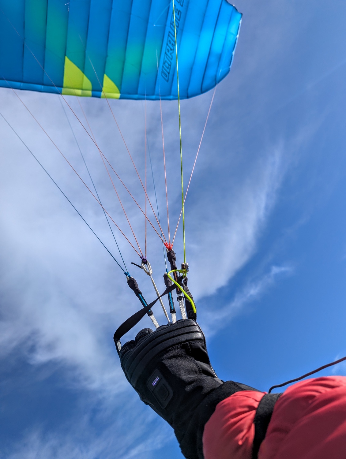 En parapente, chauffage à puissance maximale.