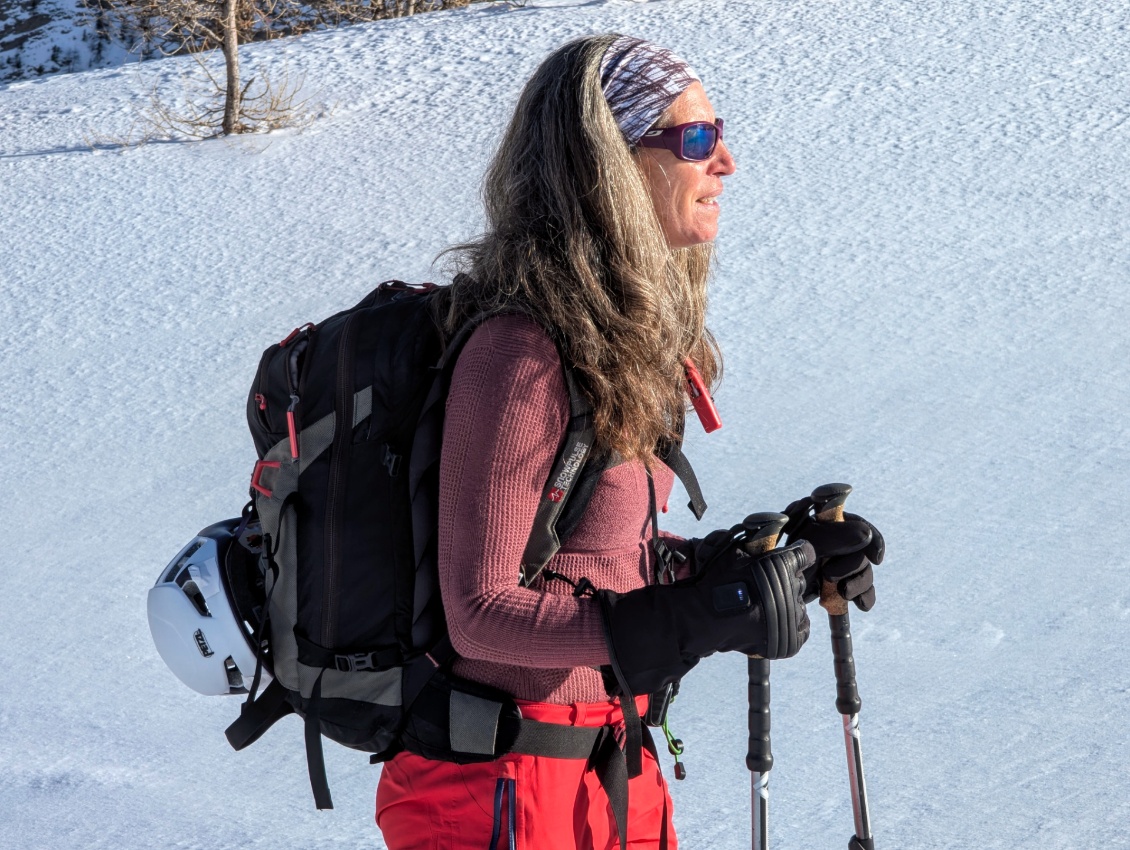 Ski de randonnée hivernal ; puissance intermédiaire.